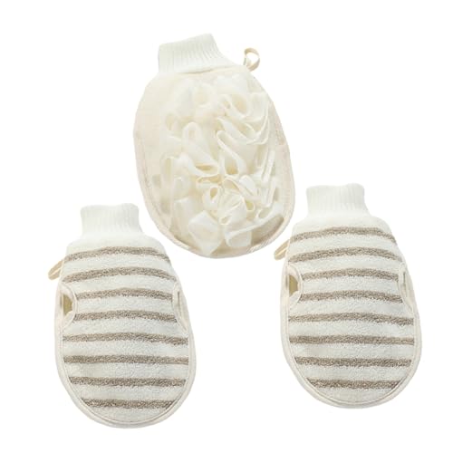 WOFASHPURET Peeling Handschuhe 3 Stück für Körperpflege Langlebige Dusch Schrubber mit Aufhängeschlaufe Effektive Hautreinigung für Männer und von WOFASHPURET