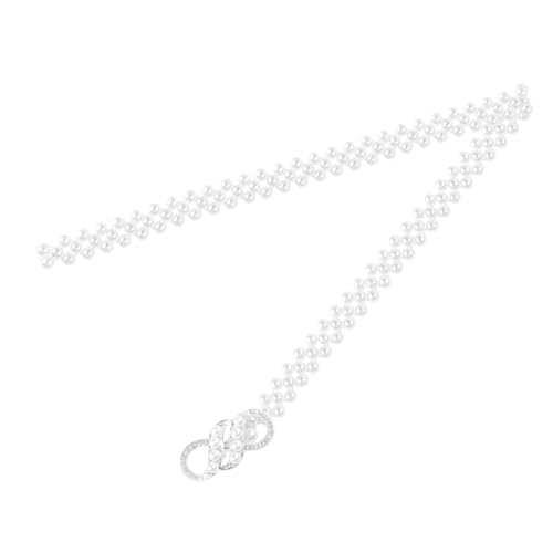WOFASHPURET Perlen- Und Diamantblumen-taillenkette Perlendekor Taillenperlen Perlengürtel Frau Taillenkette Weiß Legierung von WOFASHPURET