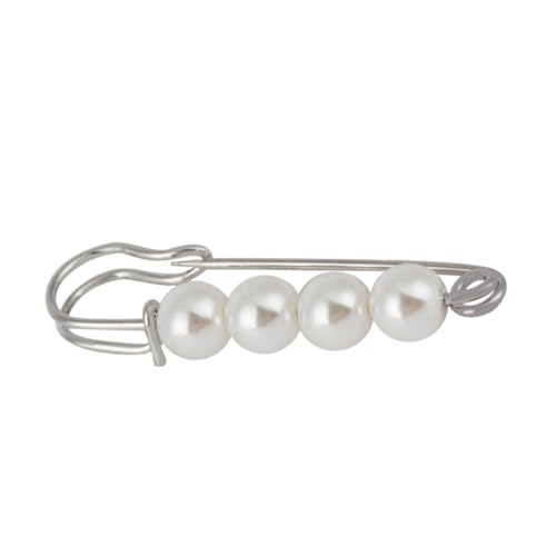 WOFASHPURET Perlenbrosche feichtucher wickelschal Hochzeitsbrosche Abendkleidbrosche Schalbrosche hochzeitskleif whitn schalamow Perlen Reversnadel Perlen Schal Brosche Schal Perlennadel Weiß von WOFASHPURET