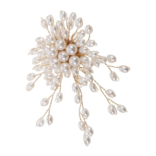 WOFASHPURET Perlen-brosche Mit Blumen-design Für Damen Pullover-clips Aus Kunstperlen Perlen-applikation Mit Strasssteinen Brosche Für Kleider Und Schals Elegant Und Vielseitig von WOFASHPURET