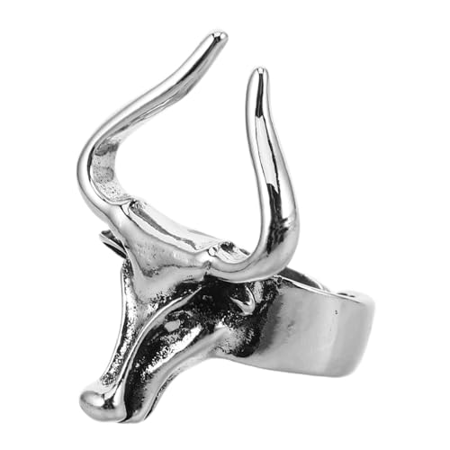 WOFASHPURET Personalisierter Stierkopfring Ringschmuck Retro Fingerring Herrenringe Für Offener Tier Ochsenring Ringe Cooler Fingerring Fingerringe Für Männliche WOFASHPURET Personalisierter Stierkopfring Ringschmuck Retro Fingerring Herrenringe Für Offener Tier Ochsenring Ringe Cooler Fingerring Fingerringe Für Männliche von WOFASHPURET