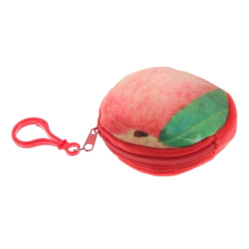 WOFASHPURET Cartoon Obst Fuzzy Mini Geldbörse Mit Reißverschluss Und Schlüsselanhänger Wasser-melonen-Design Für Mädchen Als Geldbeutel Oder Kopfhöreretui Zufällige Farben von WOFASHPURET
