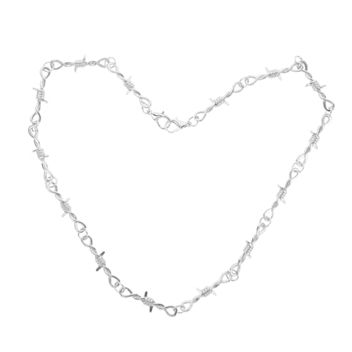WOFASHPURET Punk Choker Halskette Stacheldraht Design Spiked Schmuck für Damen und Herren Hip Hop Party Accessoire Modisch und Komfortabel von WOFASHPURET