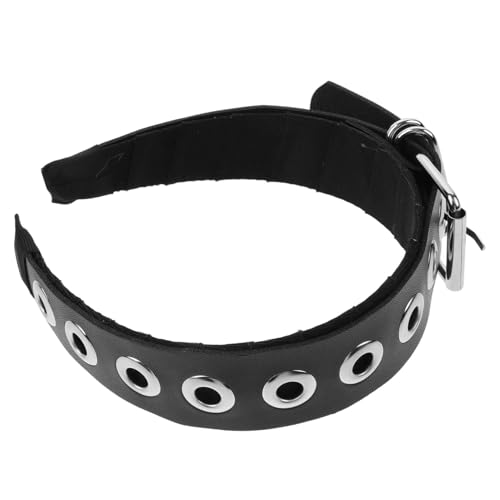 WOFASHPURET Schwarzes Pu-leder Stirnband Mit Punk-metall-details Subkultur Haarschmuck Für Mädchen Kopfbedeckung Accessoire Für Rocker Garderobe von WOFASHPURET