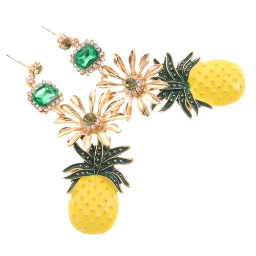 WOFASHPURET Quastenohrringe Ohrschmuck Ohrtropfen Ohrstecker Earbob Ananas-Ohrringe Gelb von WOFASHPURET