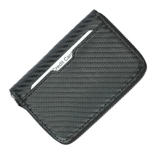 WOFASHPURET RFID Blockierende Geldbörse für Herren Schlichte PU Reißverschluss Organiser Brieftasche mit Großem für Kreditkarten Id und Bargeld für Büro und Alltag Schwarz von WOFASHPURET