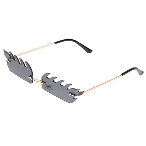 WOFASHPURET Randlose Sonnenbrille für Damen und Herren Flammenform UV Schutz für Strandpartys und Outdoor Aktivitäten Stilvolles Accessoire für Fotos und Feierlichkeiten WOFASHPURET Randlose Sonnenbrille für Damen und Herren Flammenform UV Schutz für Strandpartys und Outdoor Aktivitäten Stilvolles Accessoire für Fotos und Feierlichkeiten von WOFASHPURET