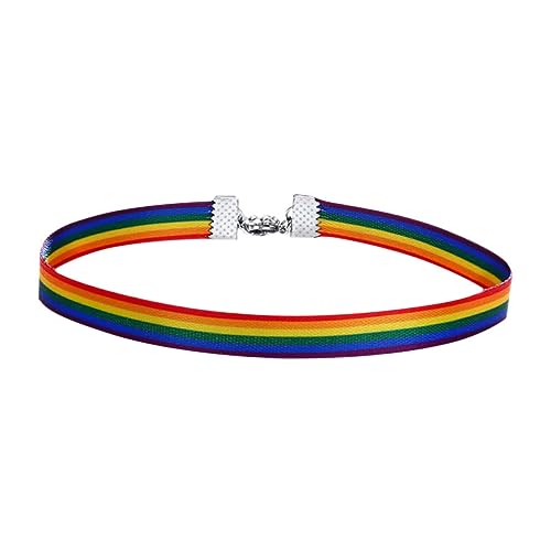 WOFASHPURET Regenbogen Halskette Für Damen Schlüsselbeinband Kragen Mit Doppel Schleife Handband Für Party Und Alltag Tragbar Als Kette Oder Armband von WOFASHPURET