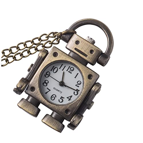 WOFASHPURET Roboter-Form Taschenuhr Langer Kette Für Herren Vintage-Retro-Design Tragbar Geeignet Als Geburtstagsgeschenk Oder Festivalaccessoire von WOFASHPURET