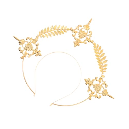 WOFASHPURET Retro Stil Goldenes Haarband Damen Haarschmuck Vintage Bridal Headdress mit Dekorativem Stern Langlebiges Eleganter Kopfschmuck für Karneval Fotoshootings und Kostümpartys WOFASHPURET Retro Stil Goldenes Haarband Damen Haarschmuck Vintage Bridal Headdress mit Dekorativem Stern Langlebiges Eleganter Kopfschmuck für Karneval Fotoshootings und Kostümpartys von WOFASHPURET