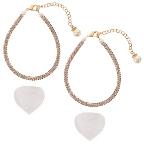 WOFASHPURET Rhinestone Fußkettchen mit Perlenanhänger Abnehmbare und Rutschfeste Schuhriemen für Damen für Hohe Absätze und Strandmode Einfache Installation und Stabiler Halt von WOFASHPURET