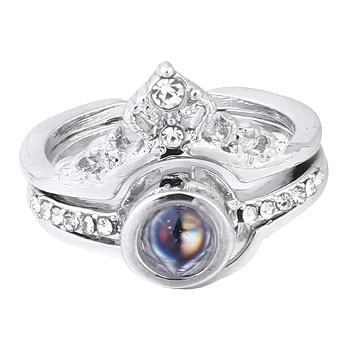 WOFASHPURET Romantischer Liebesring mit Projektionsfunktion für Hochzeitsjubiläum I Dich Verstellbare Elegantes Damen für Besondere Anlässe von WOFASHPURET