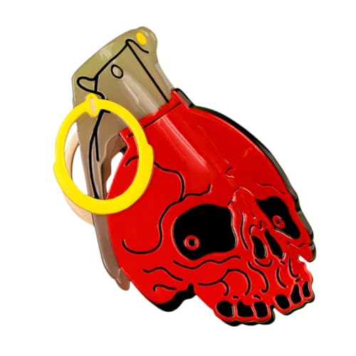 WOFASHPURET Roter Großer Schädel Haarclip aus Hochwertigem Azetat Robuste Haarklammer mit Starker Befestigung Kreative Haarkralle für Mädchen für Halloween Cosplay Party und Festliche Anlässe von WOFASHPURET