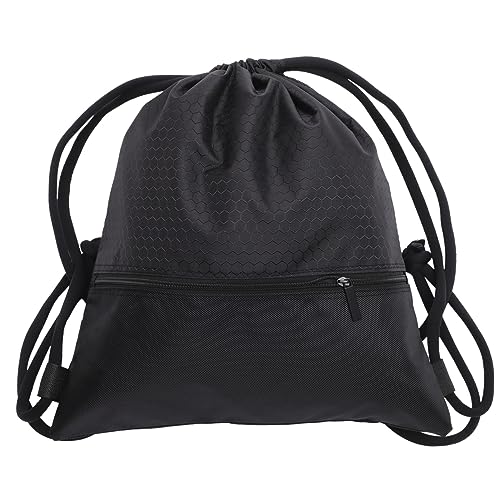 WOFASHPURET Basketball Rucksack Unisex Schwarz Nylon Balltasche Mit Kordelzug Faltbar Und Leicht Sportbeutel Für Herren Und Damen Für Basketball Fußball Volleyball von WOFASHPURET