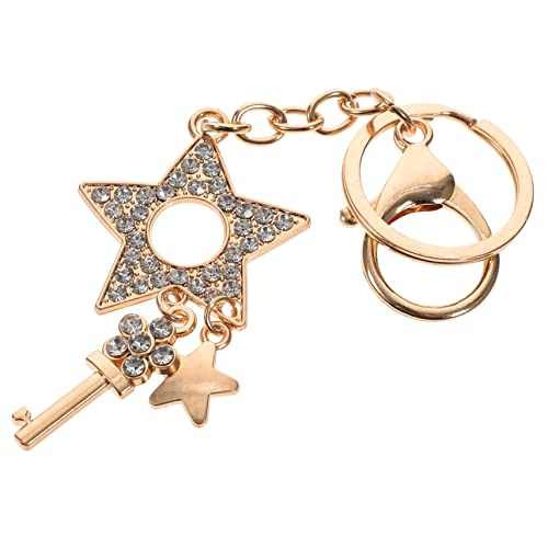 WOFASHPURET Schlüsselanhänger Mit Fünfzackigem Stern Und Strasssteinen Dekorativer Taschenanhänger Metall Für Handtaschen Und Rucksäcke Perfektes Für von WOFASHPURET