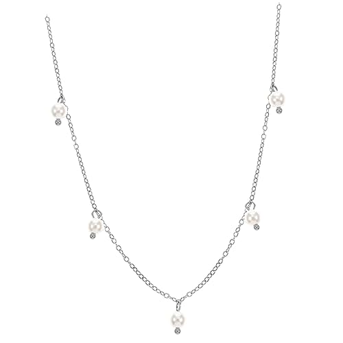 WOFASHPURET Schlüsselbein-perlenkette Choker-halskette Mit Hochzeitsperlen Halskette Für Frauen Schmuck Perlenketten Für Frauen Perlen-statement-halskette Fälschung Imitationsperlen Silver von WOFASHPURET