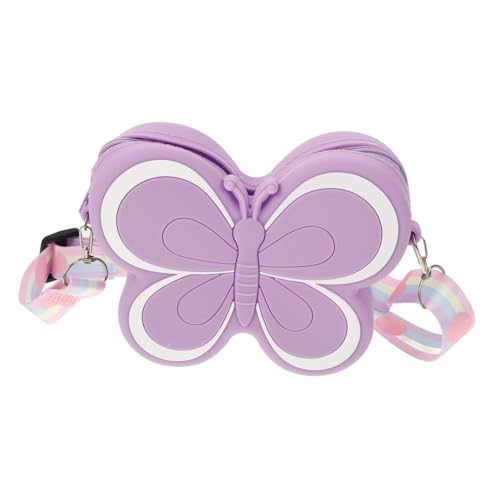 WOFASHPURET Schmetterling Silikonbeutel Schulranzen Geldbeutel Blau süße Mädchentasche Geldbörse Form modern Münzbeutel aus Silikon Silikon-Münzbeutel Kieselgel Violett von WOFASHPURET