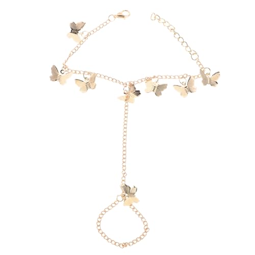 WOFASHPURET Schmetterlings-handkettenarmband Mit Ring Verstellbares Armband Schmuck Für Frauen Stilvoller Handschmuck Für Partys Hochzeiten Und Alltag von WOFASHPURET