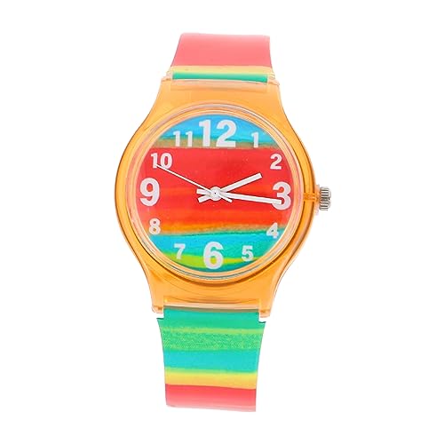 WOFASHPURET Studenten Armbanduhr Silikon wasserdichte Quarzuhr Für Bequeme Und Einstellbare Uhr Orange Für Jugendliche Und Schüler von WOFASHPURET