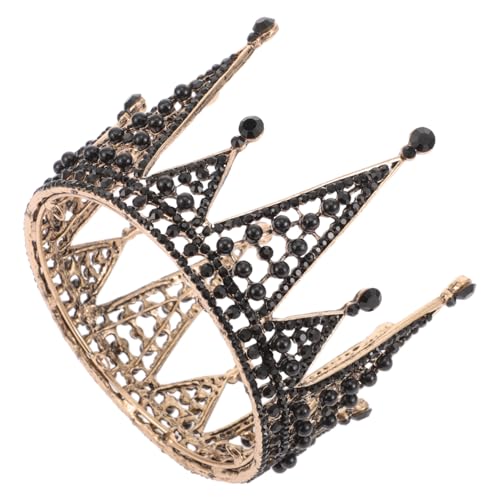 WOFASHPURET Schwarze Barockkrone Tiara aus Legiertem Material Hautfreundliche Haarschmuck für Hochzeit Geburtstag Party Gothic und Halloween Kostüm Damen und Braut Geeignet von WOFASHPURET