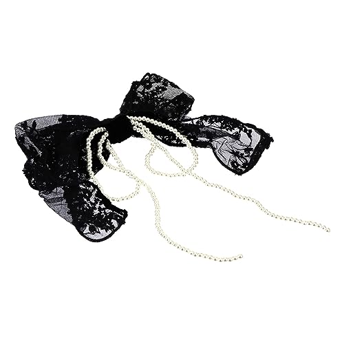 WOFASHPURET Schwarze Spitzen Haarspange mit Großer Schleife Dekorativer Haarschmuck für Damen Geeignet für Partys Festliche Anlässe und Täglichen Gebrauch Modisches Accessoire zur von WOFASHPURET