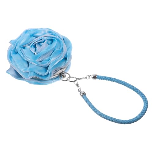 WOFASHPURET Seidentasche Minitaschen für Damen Blumenbrieftasche kleine Geldbörse Hochzeit Blumen- Münzbrieftasche süße Münzgrundstück Frauen geldbörse Tasche geldbörse Polyester Sky-Blue von WOFASHPURET