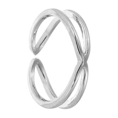 WOFASHPURET Offener Silberring für Frauen Zarter Kreuzring 925 Stück Silber Modischer Damenring Eleganter Fingerring für Besondere Anlässe von WOFASHPURET