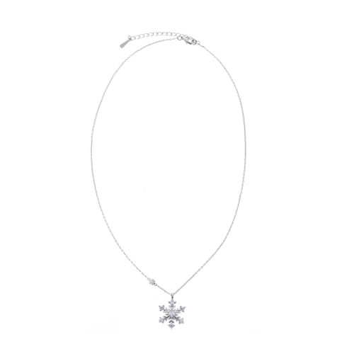 WOFASHPURET Schneeflocken Halskette Schlüsselbein Aus Silber Mit Anhänger Für Frauen Schlichtes Design Für Alltag Und Anlässe von WOFASHPURET
