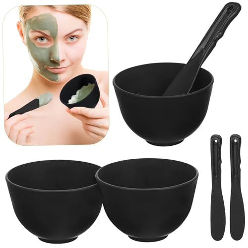 WOFASHPURET Silikon Gesichtsmaske Rührschüssel mit Spatel Mud Mask Mixing Bowl für Präzises Mischen und Gleichmäßiges Auftragen Wiederverwendbar Langlebig für Schönheits Wiederverwendbar von WOFASHPURET