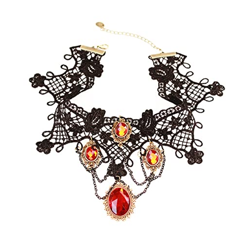 WOFASHPURET Retro-halskette Mit Vintage-spitze Kostümschmuck Gothic-accessoires Verstellbarer Halsreif Für Halloween von WOFASHPURET