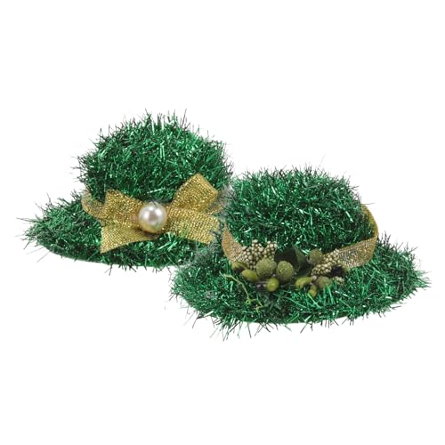 WOFASHPURET 2stücke Patrick's Day Haarschmuck Hut Haarspangen Mit Blumen Und Schleifen-design Accessoires Für Damen Und Mädchen Für Festlichkeiten Und Feiern von WOFASHPURET