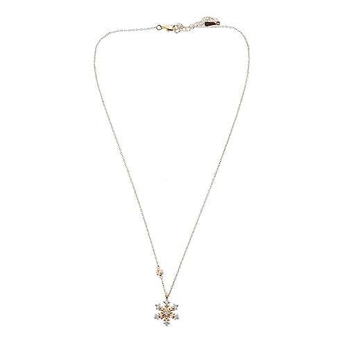 WOFASHPURET Sterling Silber Schneeflocken Anhänger Halskette Damen Vergoldet Clavicle Schmuck Accessoire Eleganter Modetrend von WOFASHPURET