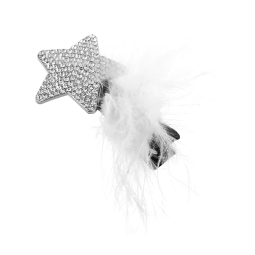 WOFASHPURET Stern Haarspange Süße Haarspangen Strass Stern Haarspangen Hübsche Haarspangen Metall Weiß von WOFASHPURET