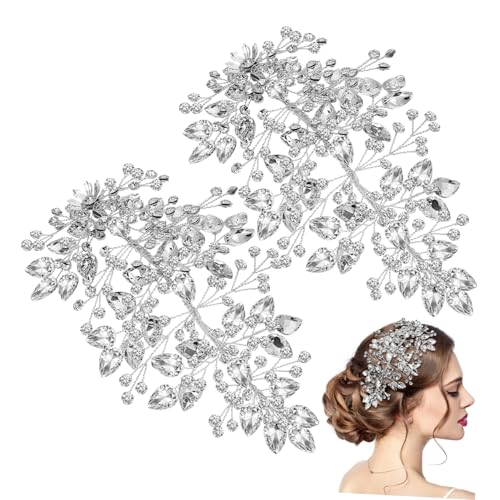 WOFASHPURET 2stücke Elegante Hochzeits-haarschmuck Vine Mit Kristallen Flexibles Diadem Für Bräute Einzigartiges Design Für Hochzeitsfeiern Bequem Und Stilvoll von WOFASHPURET