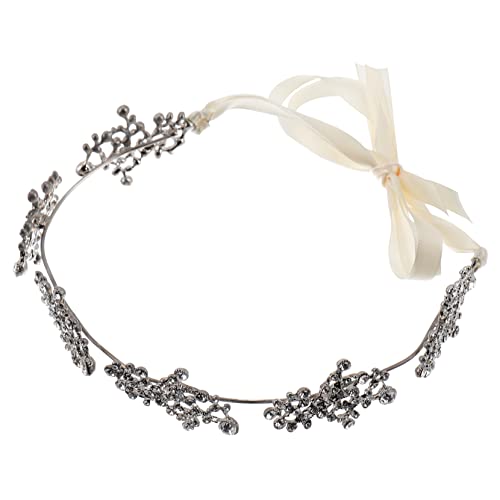 WOFASHPURET Strass Stirnband Tiara Braut Haar Tiara Ornament Hochzeitsbedarf Legierungsmaterial Verstellbares Design Für Hochzeit Verlobung Bühnenauftritt Geburtstag Brautparty Party von WOFASHPURET
