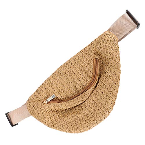 WOFASHPURET Stroh-Umhängetasche Gewebte Gürteltasche Modische Handgemachte Sommer-Strand-Bauchtasche Umhängetaschen Für Frauen Mädchen von WOFASHPURET