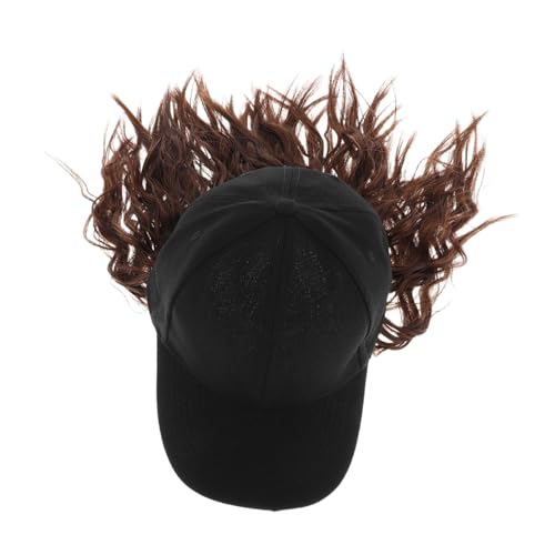 WOFASHPURET Trendy Kurz Lockig Hut Perücke Synthetische Baseballkappe mit Lockigen Haarverlängerungen für Damen Bequeme und Stylische Kopfbedeckung für Alltag und Freizeit von WOFASHPURET