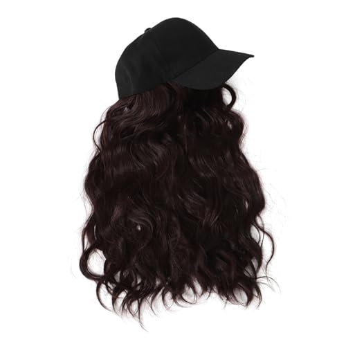 WOFASHPURET Stylische Baseballmütze mit Haarverlängerung für Damen Trendige Lockige Perücke mit Integriertem Hut aus Hochwertigem Uv Schutz für Sonnige Bequem und Vielseitig Einsetzbar von WOFASHPURET