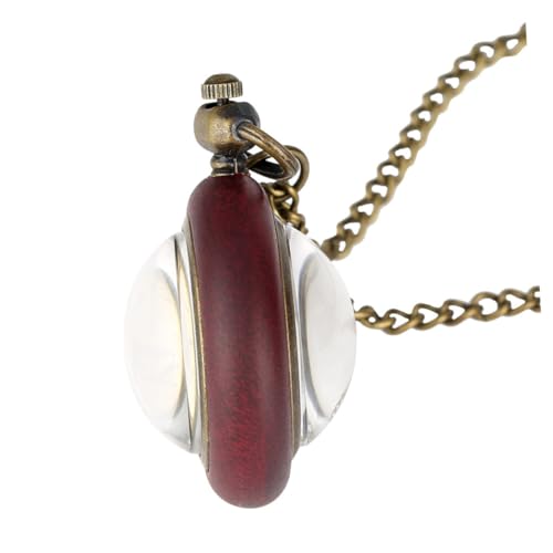WOFASHPURET Vintage Quartz Halskette Taschenuhr Pendant Für Männer Und Frauen Mechanische Retro Uhr Im Holzdesign Mit Eleganter Kette Für Besondere Anlässe von WOFASHPURET
