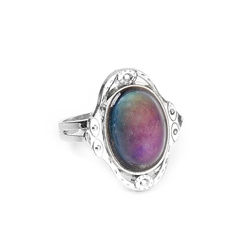WOFASHPURET Thermochromer Ring Ringe Der Ring Ovaler Fingerring Farbwechselring Unisex Fingerring Bunt von WOFASHPURET