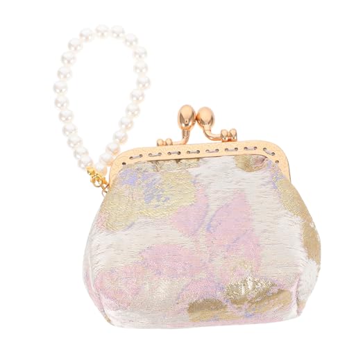 WOFASHPURET Tragbare Perlen Geldbörse Einkaufstasche Münzbörse Schmucktasche Handtasche Im Brieftaschenstil Hochzeitsgeldbörse Kleine Blumenbrosche Im Stil Von Souvenirs Aus von WOFASHPURET