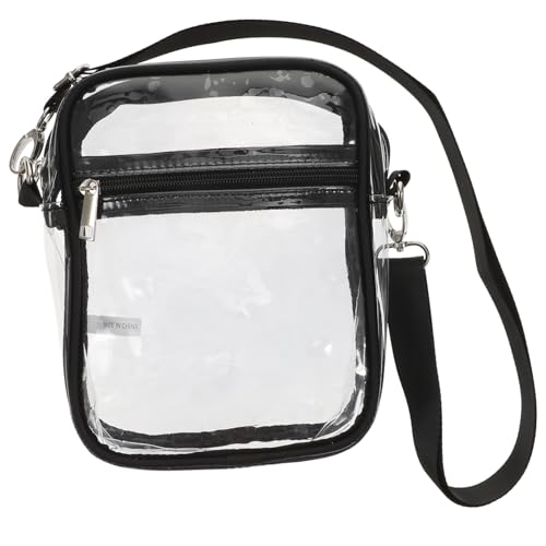 WOFASHPURET Transparente Crossbody handytasche mit Reißverschluss Verstellbarem Schulterriemen PVC Material Multifunktionale Kosmetiktasche für Damen und Herren für Reisen und Alltag von WOFASHPURET