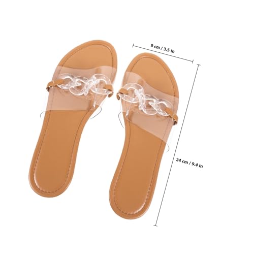 WOFASHPURET Transparente Damensandalen Flach Sommer Sandaletten Strand Schuhe Rutschfest Angenehm Modisch Geeignet für Alltag Freizeit und Urlaub von WOFASHPURET