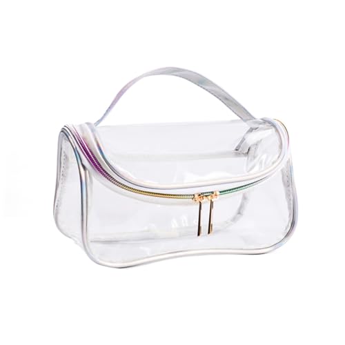 WOFASHPURET Transparente Kosmetiktasche Leichte PU Make Up Tasche mit Großem Fassungsvermögen Vielseitig als Kulturbeutel für Damen Tragbar für Reisen und Alltag Modernes Design Langlebig von WOFASHPURET