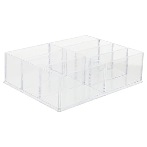 WOFASHPURET Transparenter Fächer Kosmetik Organizer aus Robustem Umweltfreundliche Aufbewahrungsbox für und Make Up Pflegeleichtes Multi Grid System für Schreibtisch und Schminktisch von WOFASHPURET