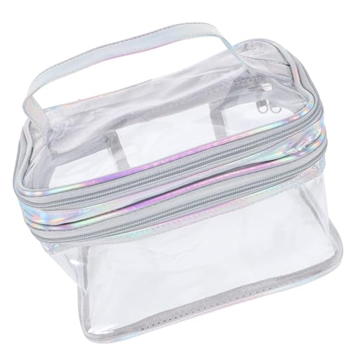 WOFASHPURET Transparenter Kosmetiktasche Und Großes Fassungsvermögen Organizer-Tasche Für Reisen Kulturbeutel Mit Griff Für Damen Aufbewahrungstasche Für Make-up Und Toilettenartikel von WOFASHPURET