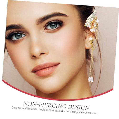 WOFASHPURET Trendige Ohrclips mit Quasten für Mädchen und Frauen Modische Statement ohrringe ohne Ohrloch Handgefertigte Elfenohren Schmuck Leichtes Langlebiges Legierungsdesign für von WOFASHPURET