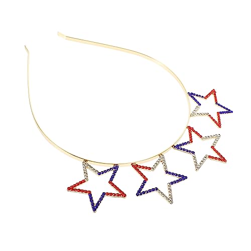 WOFASHPURET Lovely Pentagram Haarband Für Unabhängigkeitstag Verziertes Kopfband Für Partys Und Feiern Mit Sternen-design Us-flaggenfarben Leicht Und Bequem Perfektes Accessoire Für von WOFASHPURET