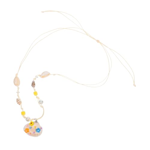 WOFASHPURET Verstellbare Muschel Halskette mit Natürlichem Schneckengehäuse Wachsverstärktem Band Maritimem Design Sommerlich für Strandurlaub und Geburtstag Damen Schmuck für Party und Alltag von WOFASHPURET