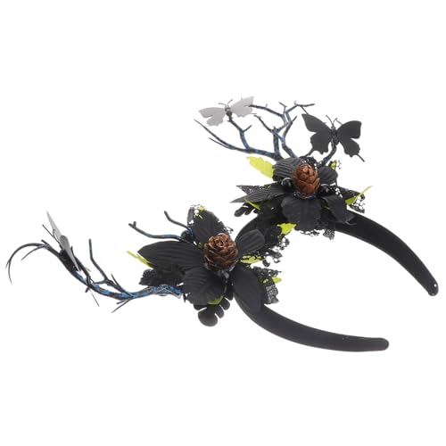 WOFASHPURET Verstellbarer Geweih Haarreif mit Schmetterlingen Halloween Haarreif für Erwachsene Leichtes Party Kostüm Accessoire für Tanz Karneval und Maskerade von WOFASHPURET